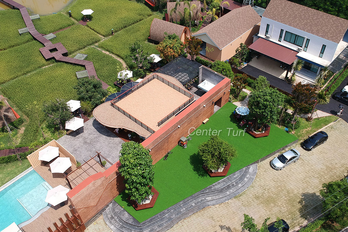 หญ้าเทียมตกแต่งรีสอร์ท
