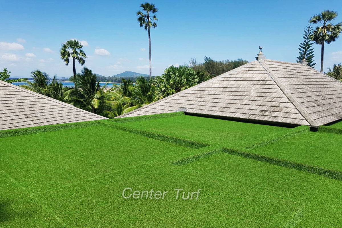 ผลงานการติดตั้งหญ้าเทียมบนหลังคา ปรับทัศนียภาพให้สวยงามในทุกองศา