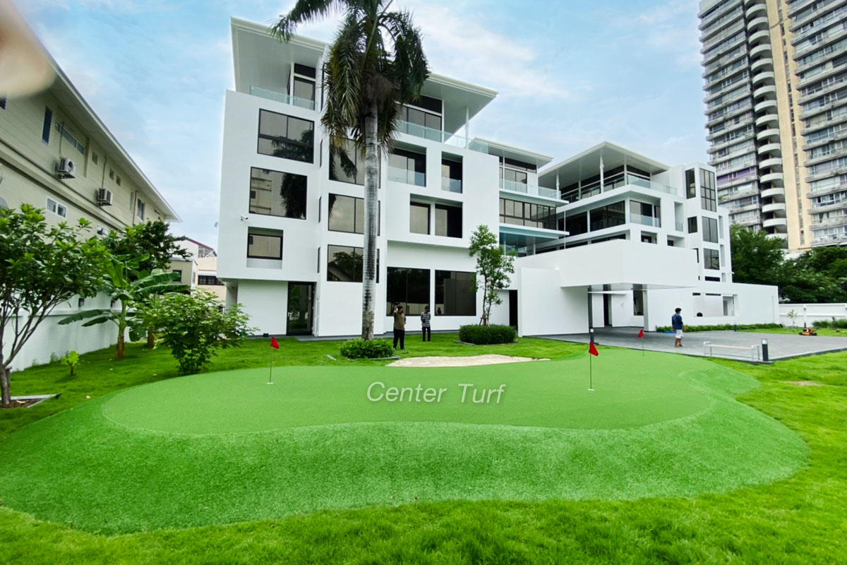 งานติดตั้งกรีนพัตต์กอล์ฟหญ้าพร้อมหลุมทราย บ้านพักส่วนตัว@ลาดพร้าว