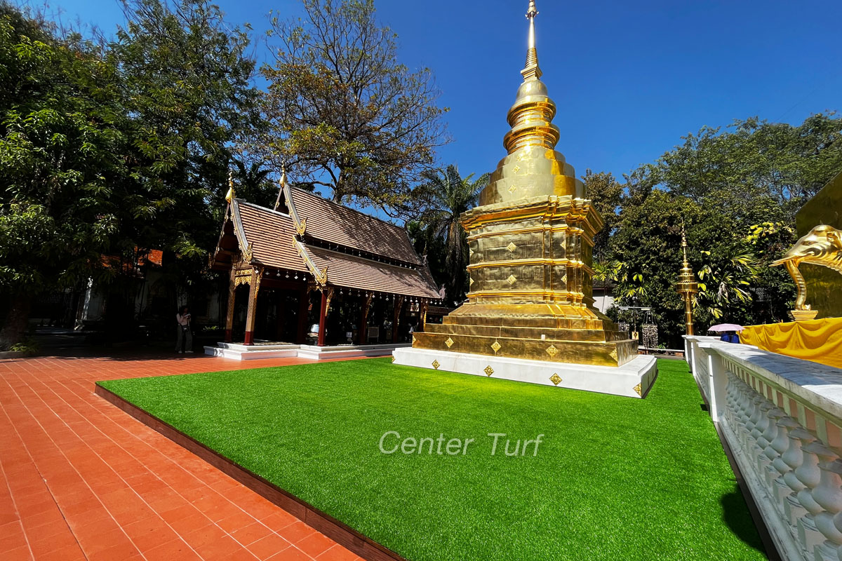 งานติดตั้งหญ้าเทียมรอบพระธาตุ@วัดพระสิงห์วรมหาวิหาร จ.เชียงใหม่