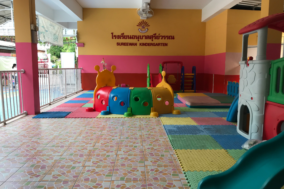 ติดตั้งหญ้าเทียมสนามเด็กเล่น