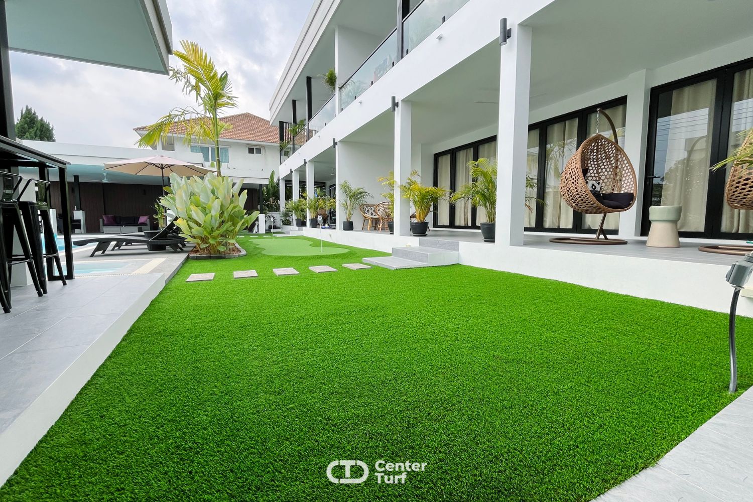 งานติดตั้ง Putting Green หญ้าเทียม @หมู่บ้านดลพร