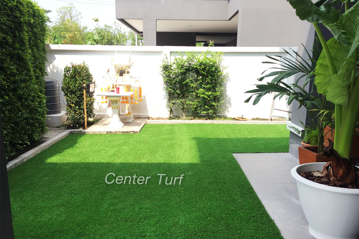 จัดสวนหญ้าเทียม // ติดตั้งหญ้าเทียมบนพื้นดิน