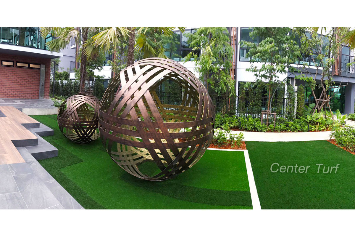 ติดตั้งหญ้าเทียม Arise Condo พื้นที่ส่วนกลาง