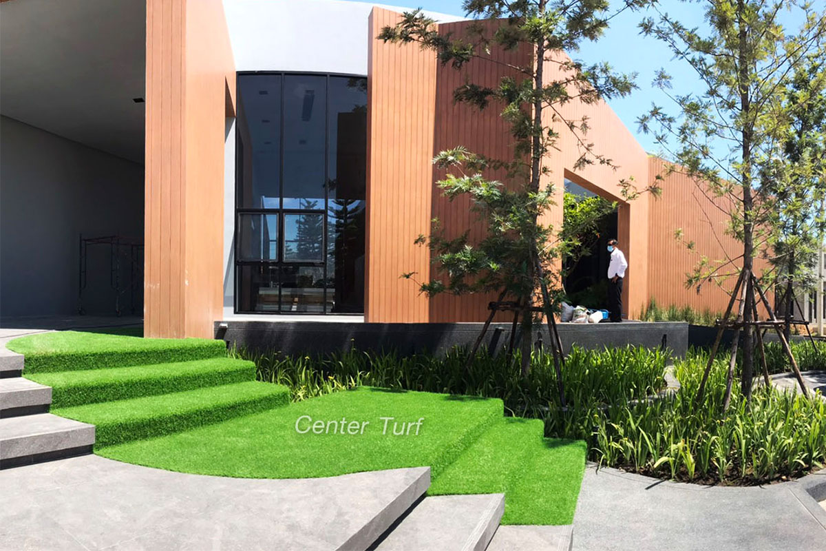 ติดตั้งหญ้าเทียมทางเดินแบบฟรีฟอร์ม @Land and Houses