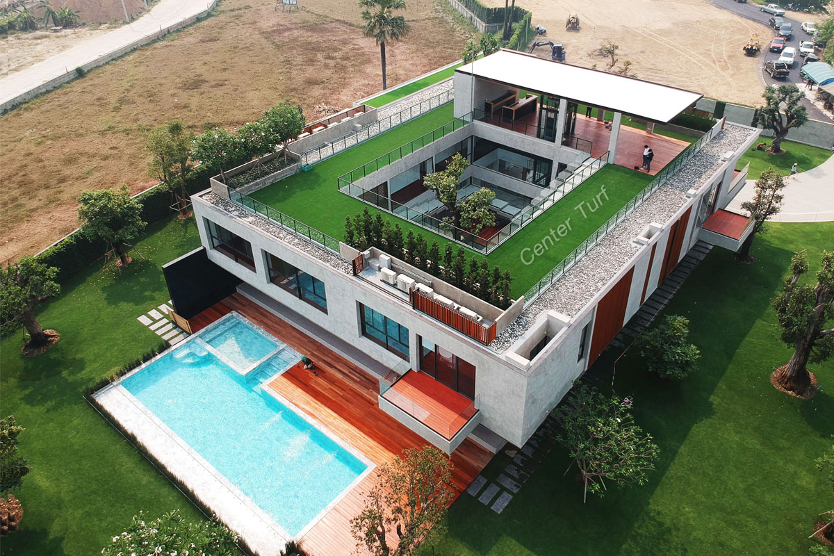 จัดสวนหญ้าเทียม ดาดฟ้า หลังคา ระเบียง ให้บ้านดูโมเดิร์น