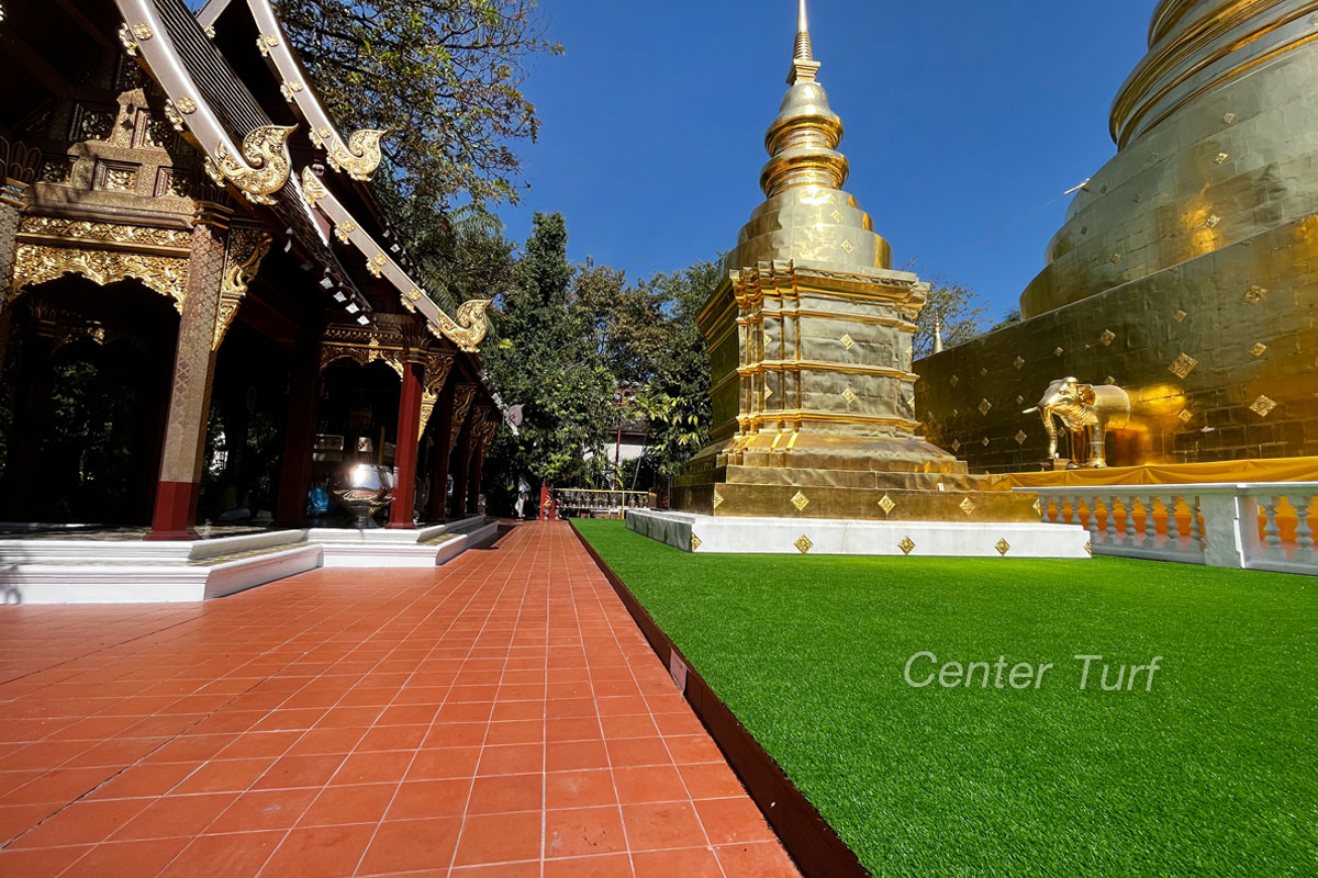 งานติดตั้งหญ้าเทียมรอบพระธาตุ@วัดพระสิงห์วรมหาวิหาร จ.เชียงใหม่