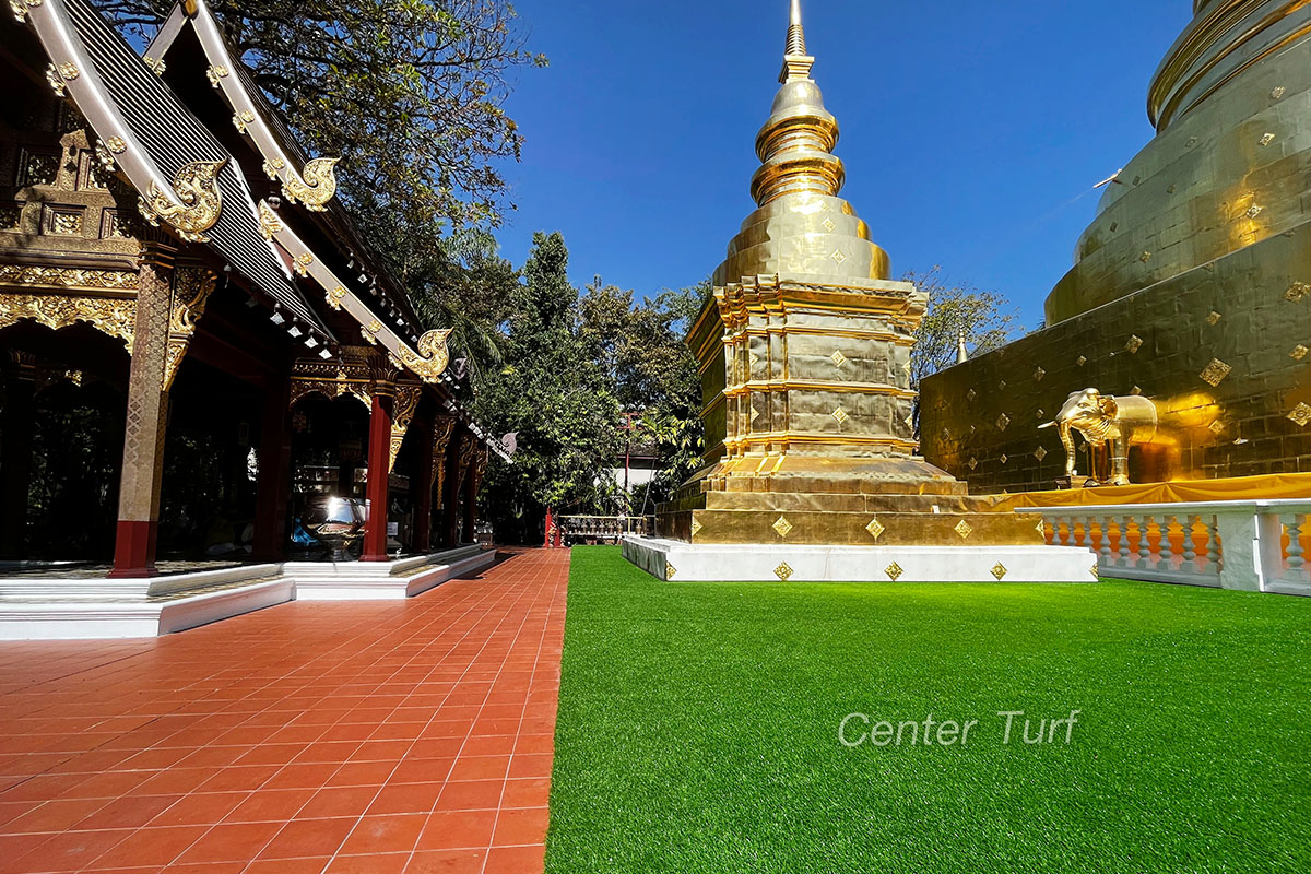 งานติดตั้งหญ้าเทียมรอบพระธาตุ@วัดพระสิงห์วรมหาวิหาร จ.เชียงใหม่