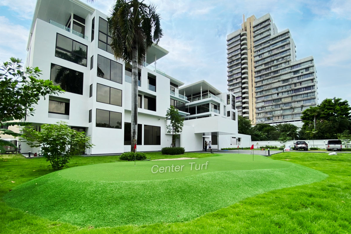 งานติดตั้งกรีนพัตต์กอล์ฟหญ้าพร้อมหลุมทราย บ้านพักส่วนตัว@ลาดพร้าว