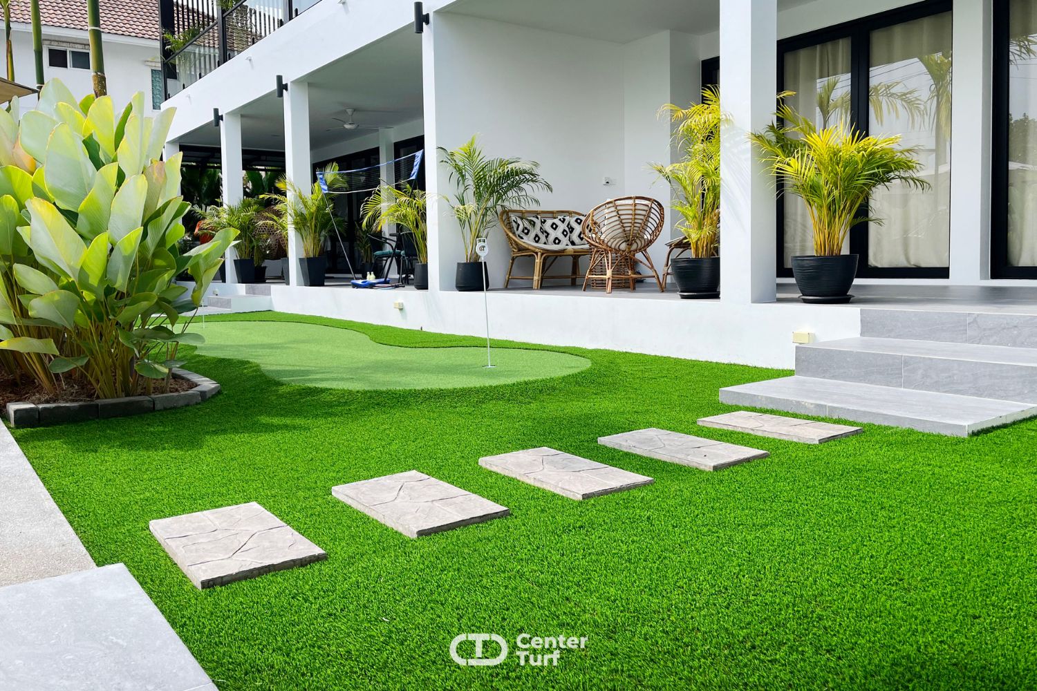 งานติดตั้ง Putting Green หญ้าเทียม @หมู่บ้านดลพร